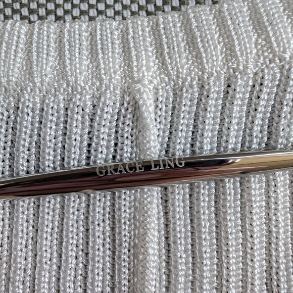 Designer GRACE LING Ribbed-knit Column Tank Top Exclusive Couture - Picture 4 of 8